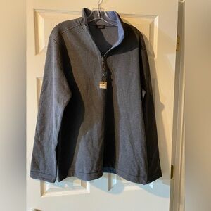 Johnston & Murphy Icon Reversible Solid Quarter-Zip Mens Size XL Charcoal/Blue